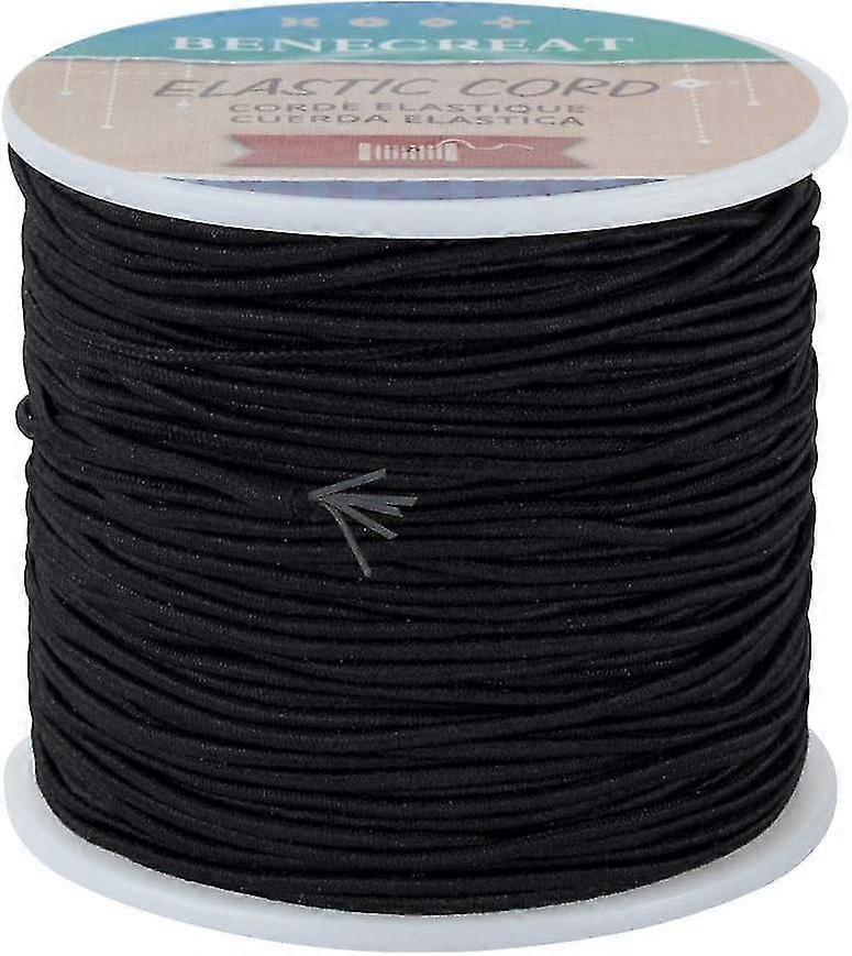2025 1.5mm Black Elastic Cord 76 Yard Stretch Thread Beading Cord Fabric Crafting String Rope for DIY Crafts Bracelets Necklaces