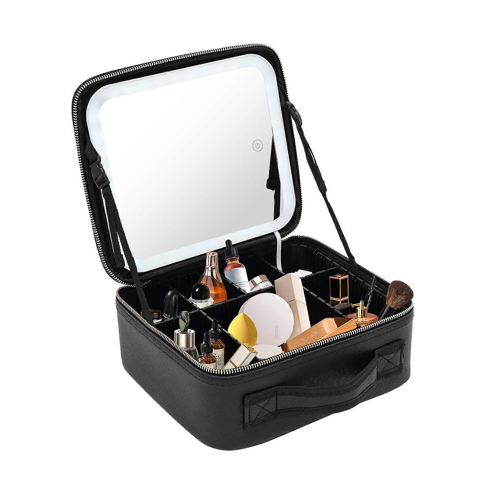 Makeup Case Portable Light-Up Makeup Case Makeup Train Case with LED Mirror