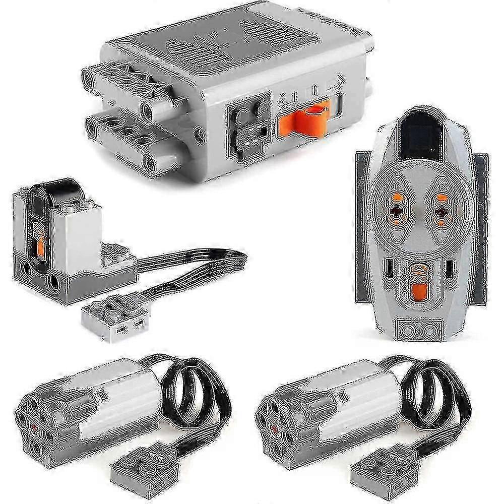 5pcs Power Function Motor Kit with 2 Medium Motors 1 Battery Box 1 IR Remote for Building Blocks Chuai Du