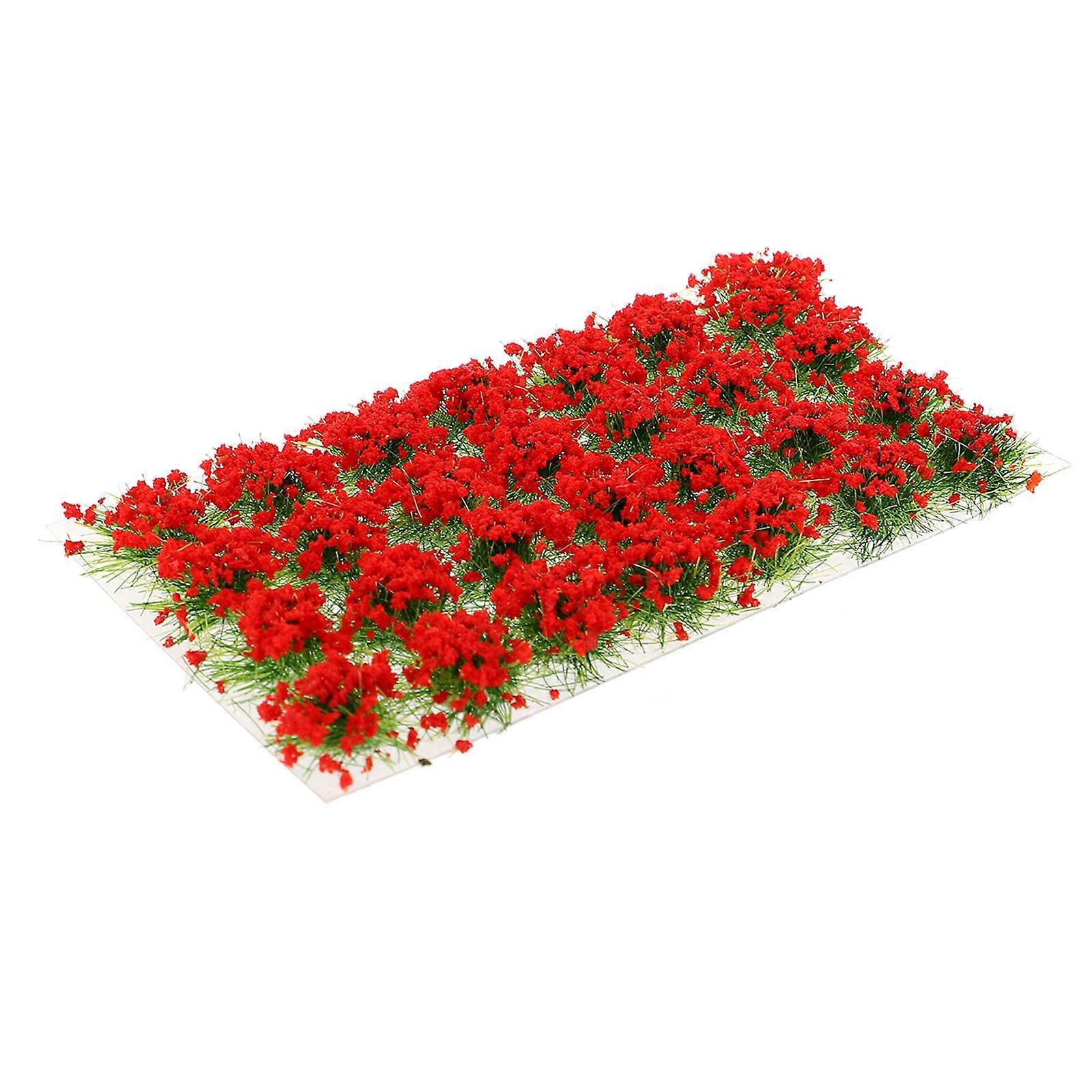 Mini Plant Tuft Decoration 2 Boxes For Micro Landscape Craft Projects Red Resin Flower Cluster Enhancing Scene Production