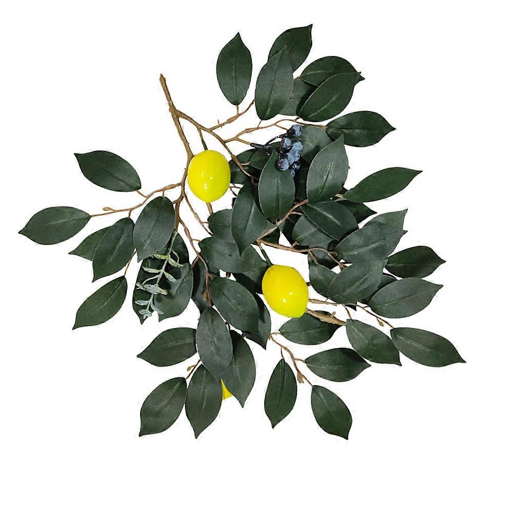 Lemon Simulation Flower Artificial Fruit Decor Green 41x36cm Café Decor 1Pack