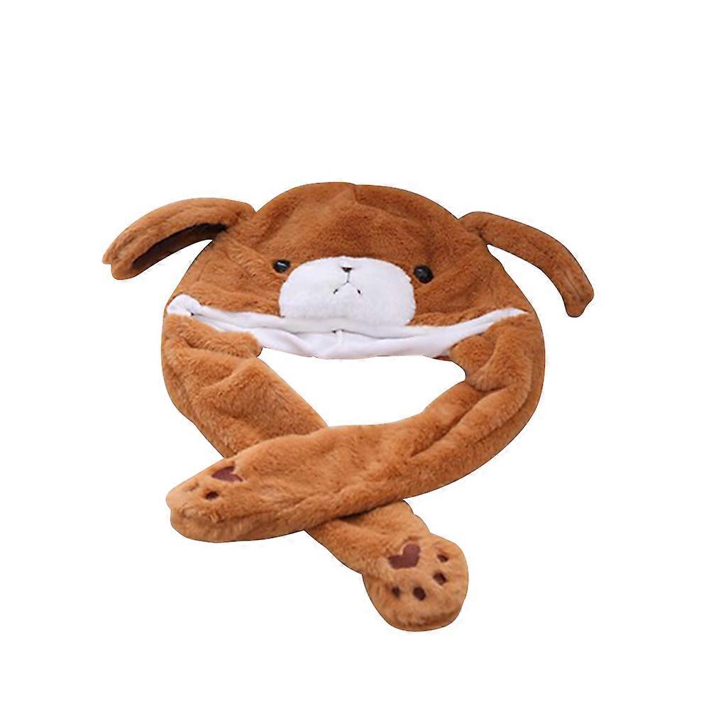 Up Ears Hat for Wearing Use Bear Plush Hat with Movable Ears 2Pcs