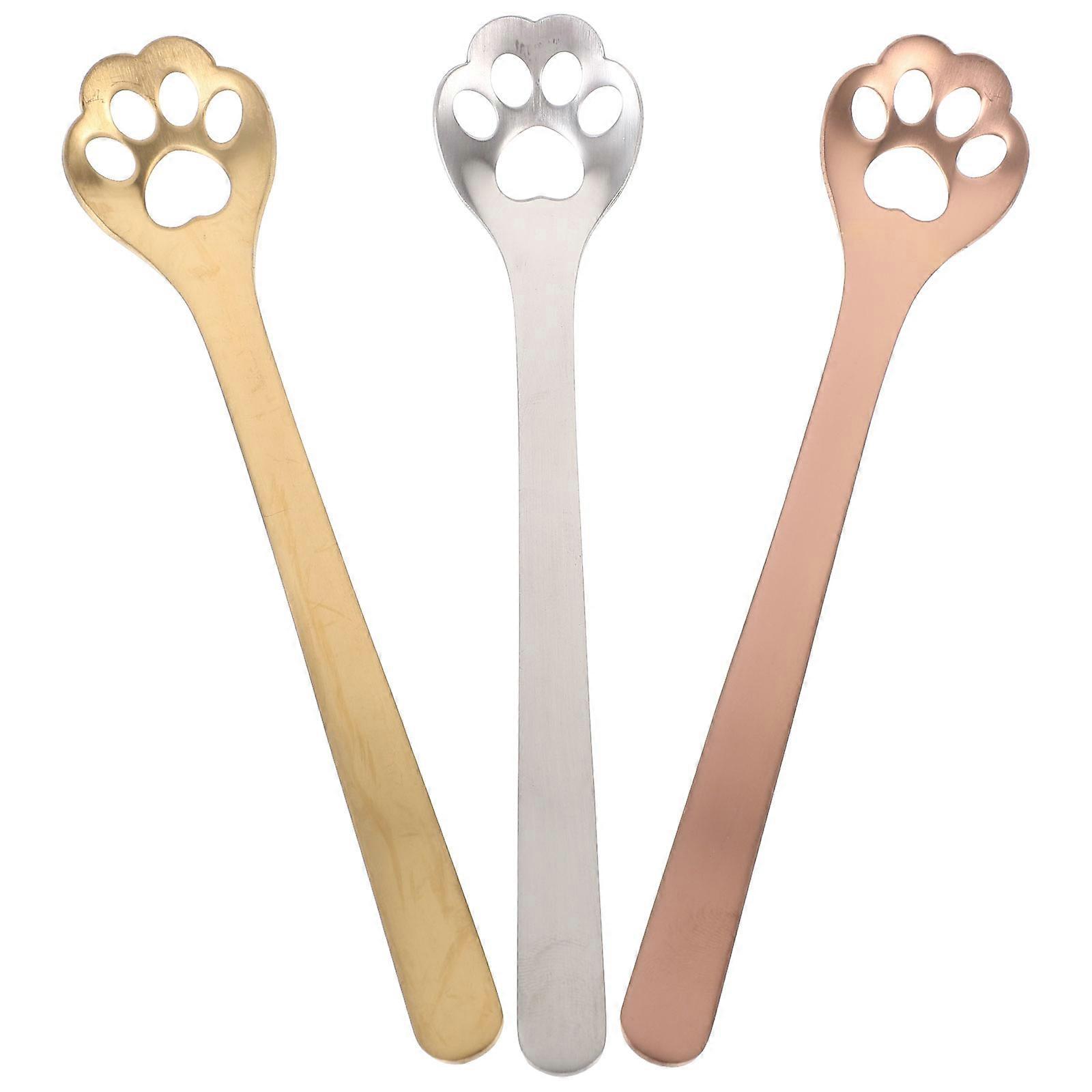 Mini Cat Claw Dessert Spoon Set For Serving Cakes And Coffee In Various Occasions 3Pcs
