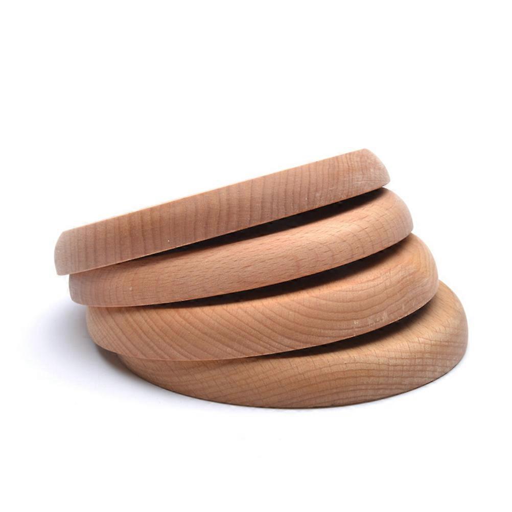 Round Mini Dipping Plates Holding Sauce for Home Kitchen 12x12x1.5cm Wood Material 3Pcs