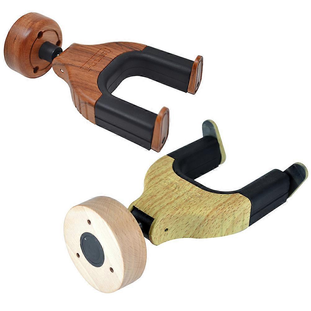 Guitar Wall Hangers Instrument Stand Neck Support Prevent Improper Placement Primary Wood Color 2Pcs