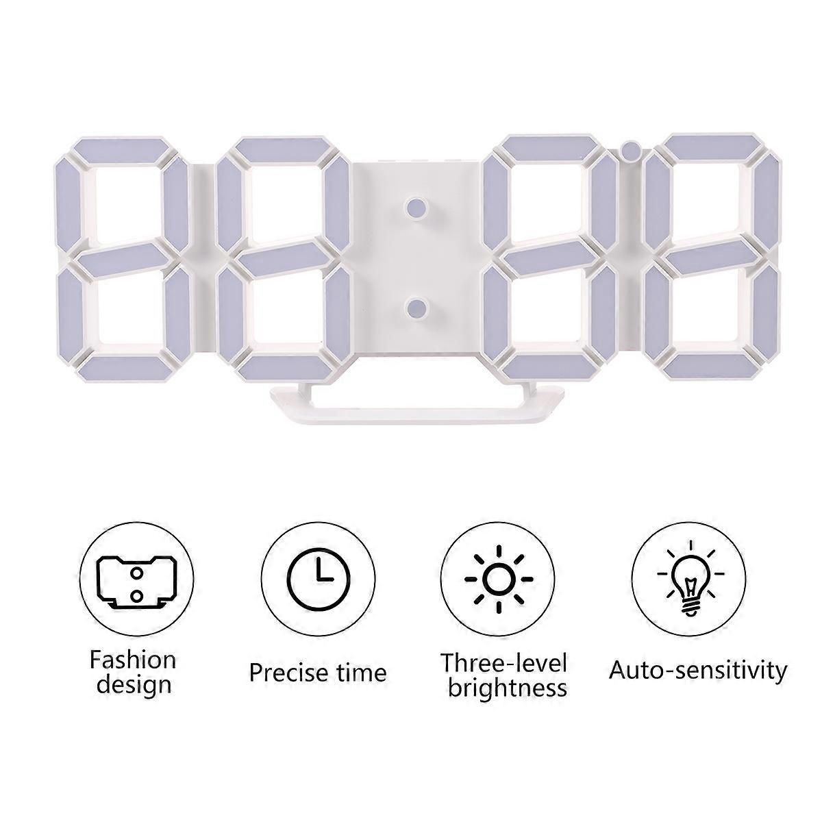 LED Alarm Clock Blue with Auto Brightness and Snooze Function for Decoration