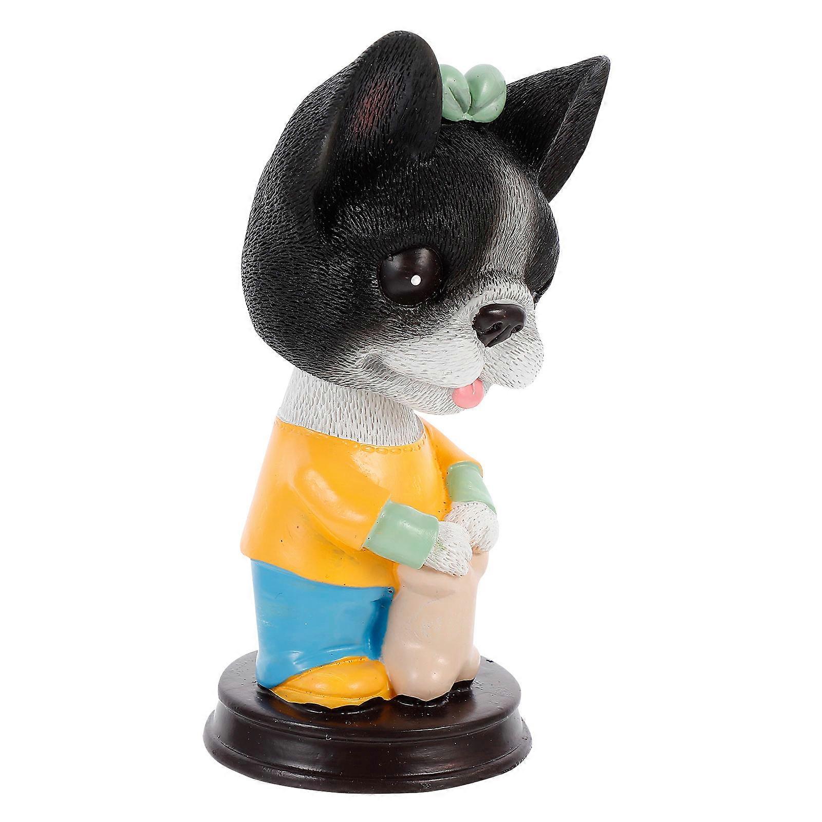 Simulation Dog Model Resin Dog Ornament for Decor Use 2Pcs