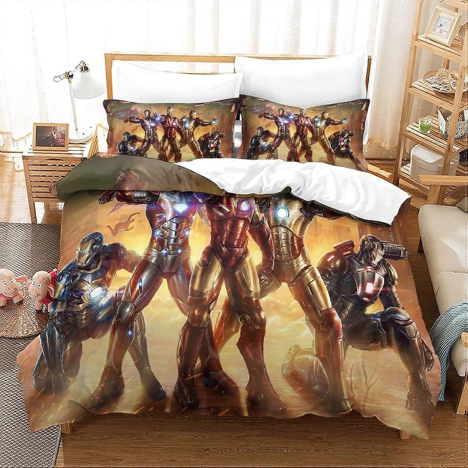 Style294 Iron Man Duvet Cover Super Hero Printed Duvet Cover 140X200CM