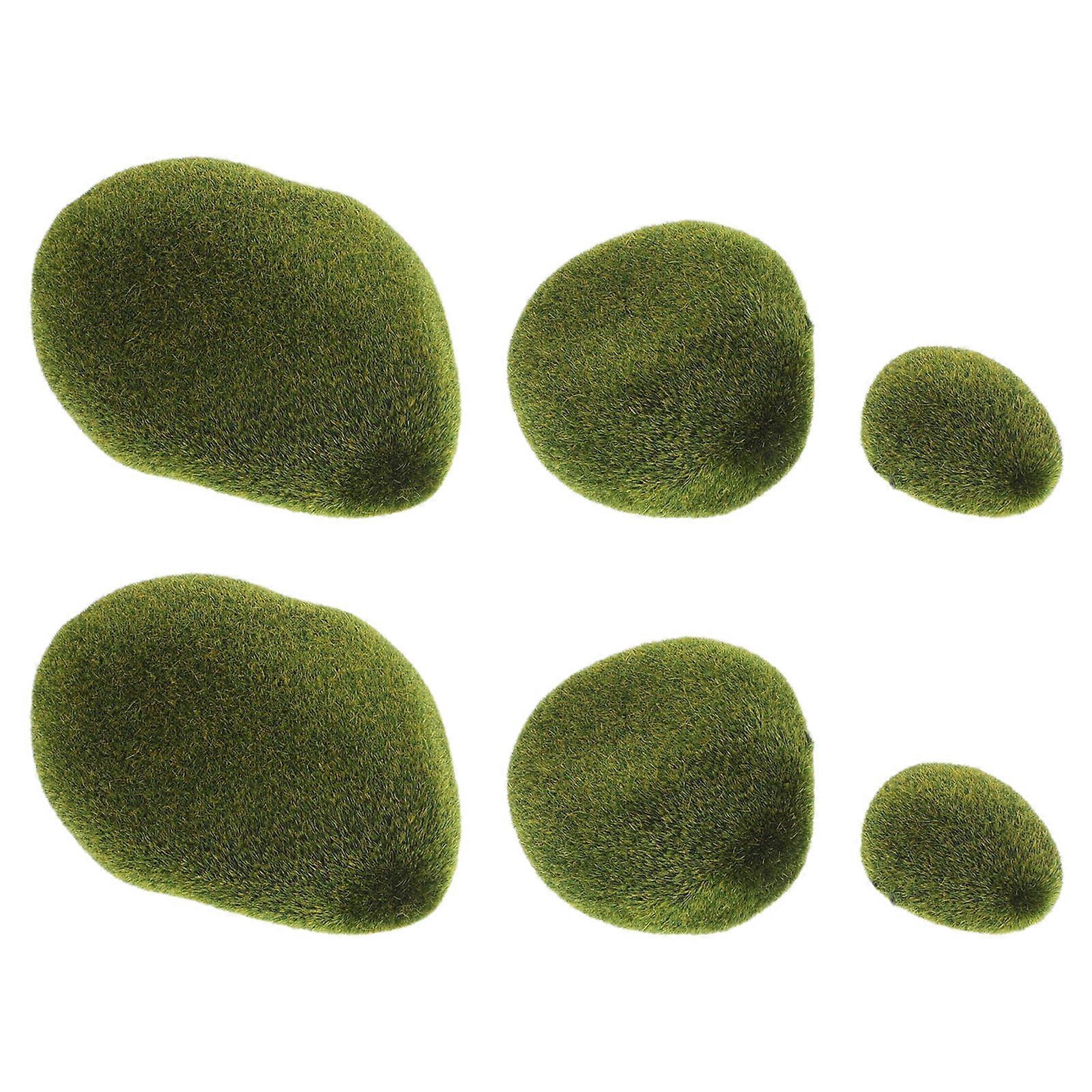 Artificial Moss Rocks Decorative for Crafting and Garden Decor 24Pcs Faux Moss