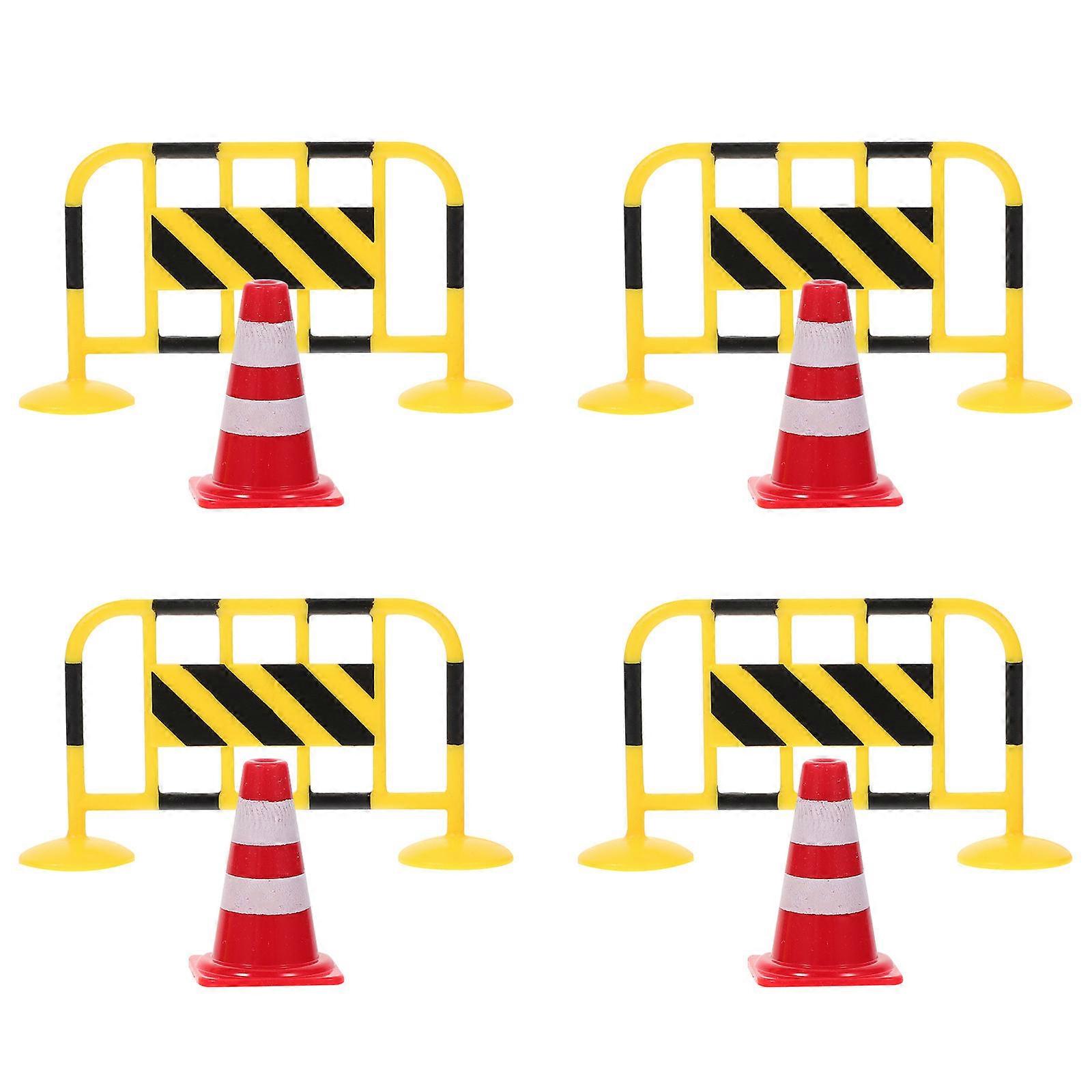 Miniature Traffic Barrier ABS Roadblocks Toy for Children 16Pcs Set