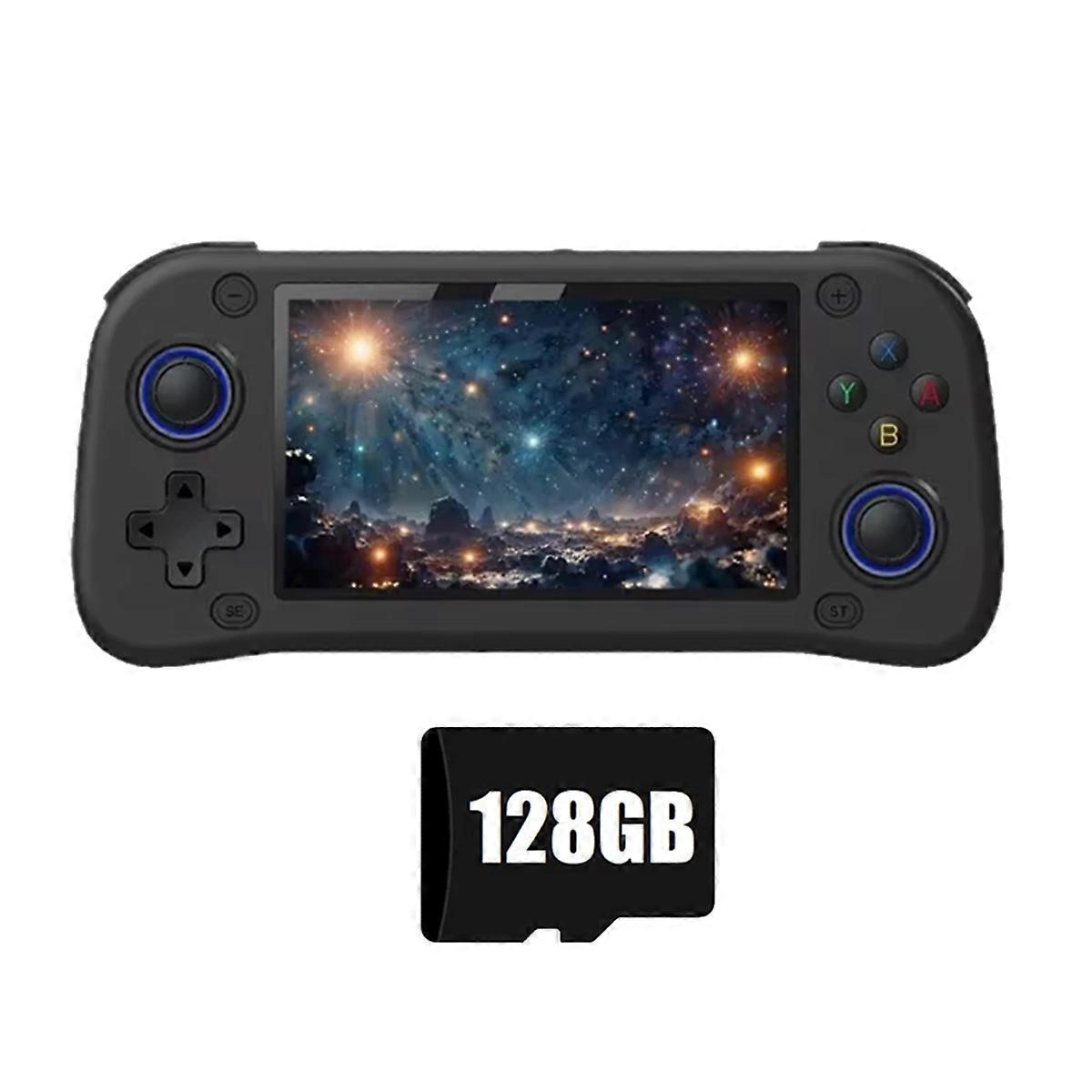 G28 Retro Handheld Video Game Console 128G 4.3 Inch HD Screen Linux Game Player Supports 20+ Emulators Black
