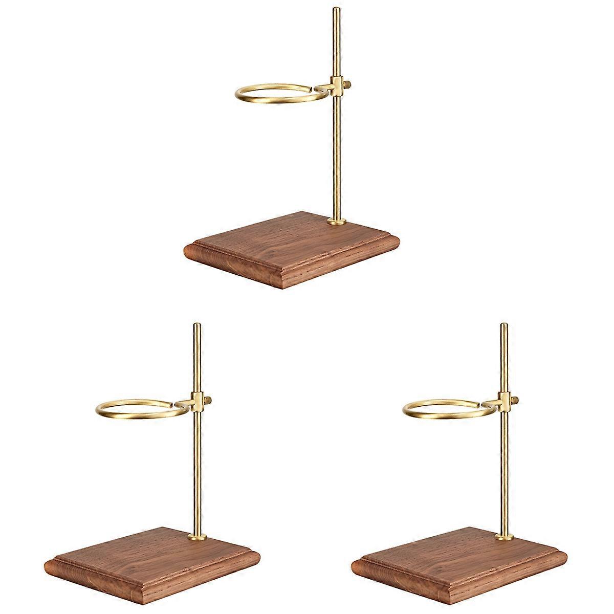 Pour over Coffee Maker Stand with Wood Base Adjustable Height Rack Dripper Filter Holder for Manual
