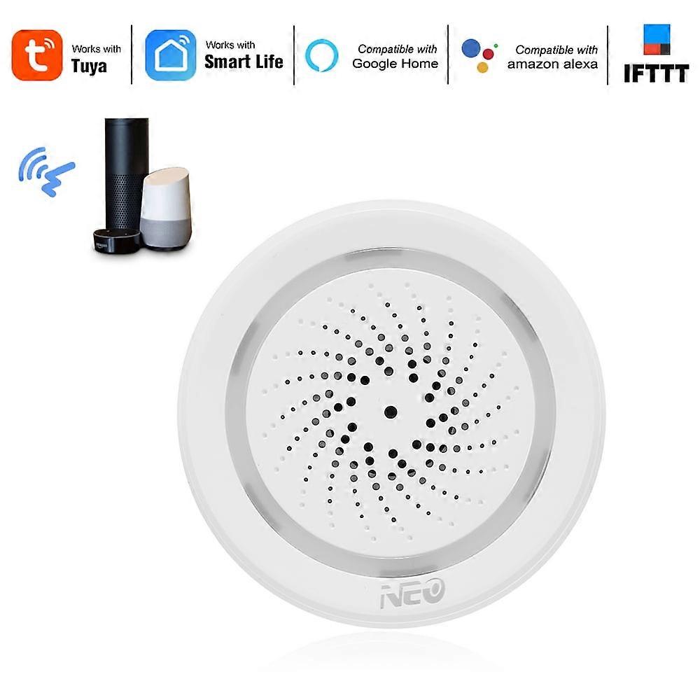 Wifi Siren Alarm Sensor Smart Alarm Siren Home System Smart APP Compatible with Home Voice Control