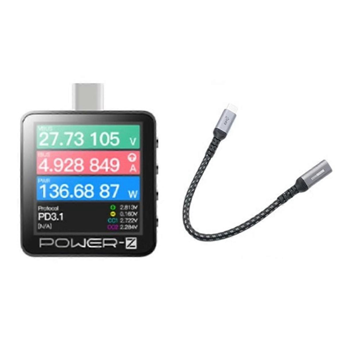KM003C Portable USB-C Fast Charging Tester PD3.1 QC5.0 Digital Voltmeter and Ammeter Power Bank Tes