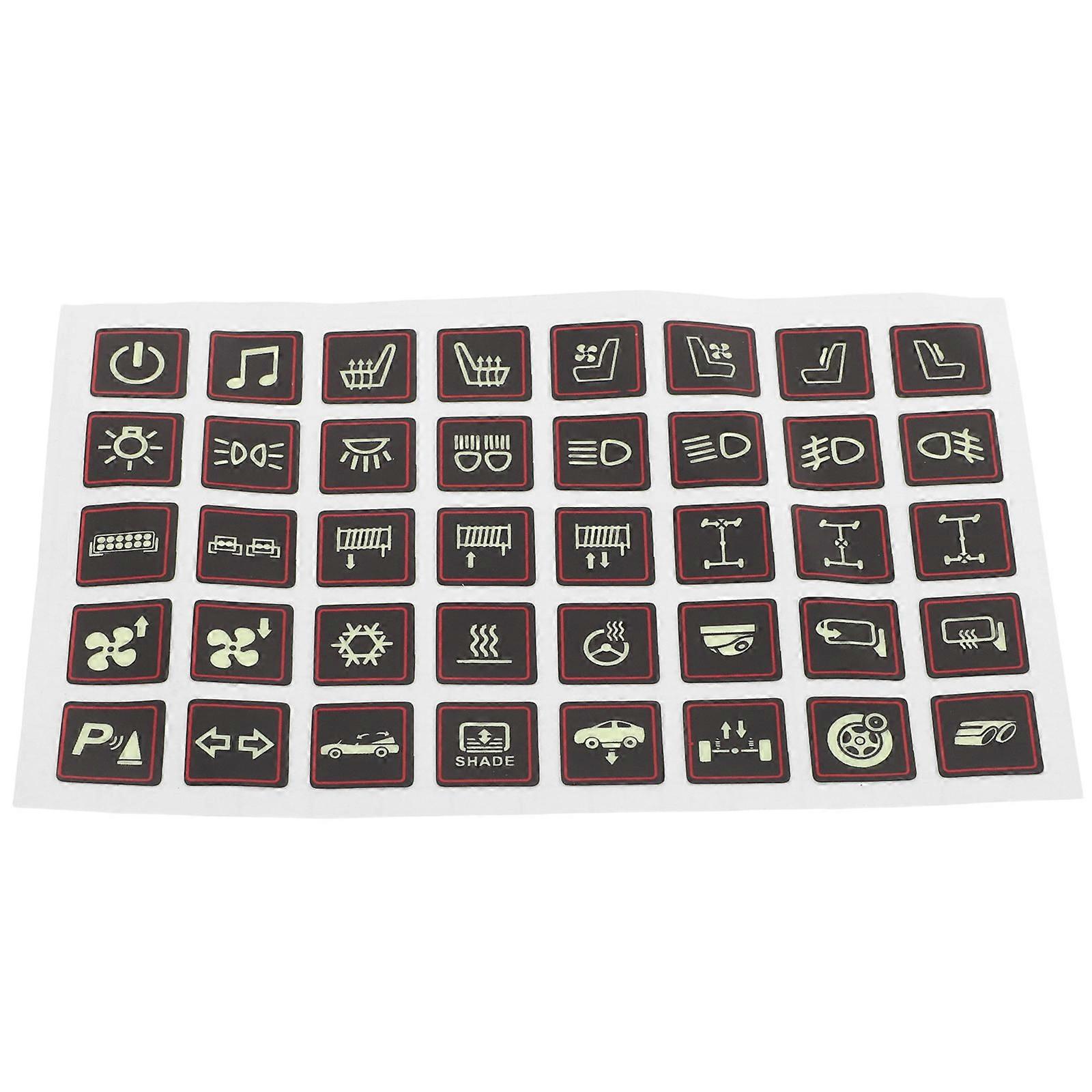 Car Switch Panel Sticker for Automobile Button Identification 5Pcs Set