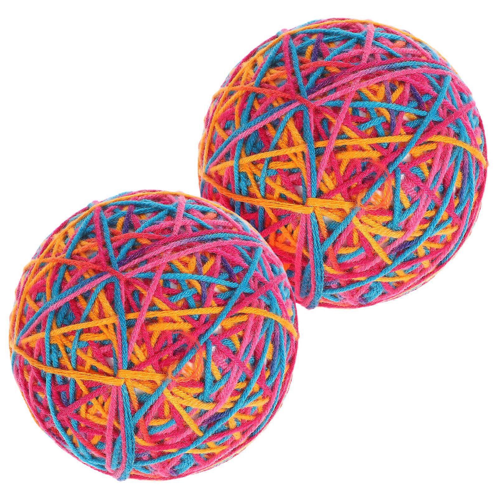 Chewing Ball Toy Cat Woolen Yarn Interactive Toy Cleaning 6Pcs