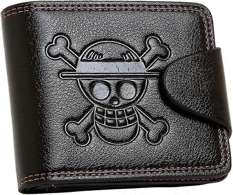 Πορτοφόλι ενός τεμαχίου - Straw Hat Pirates Jolly Roger Anime Κομψό δίπτυχο πορτοφόλι για άνδρες (τεχνητό δέρμα)_i*