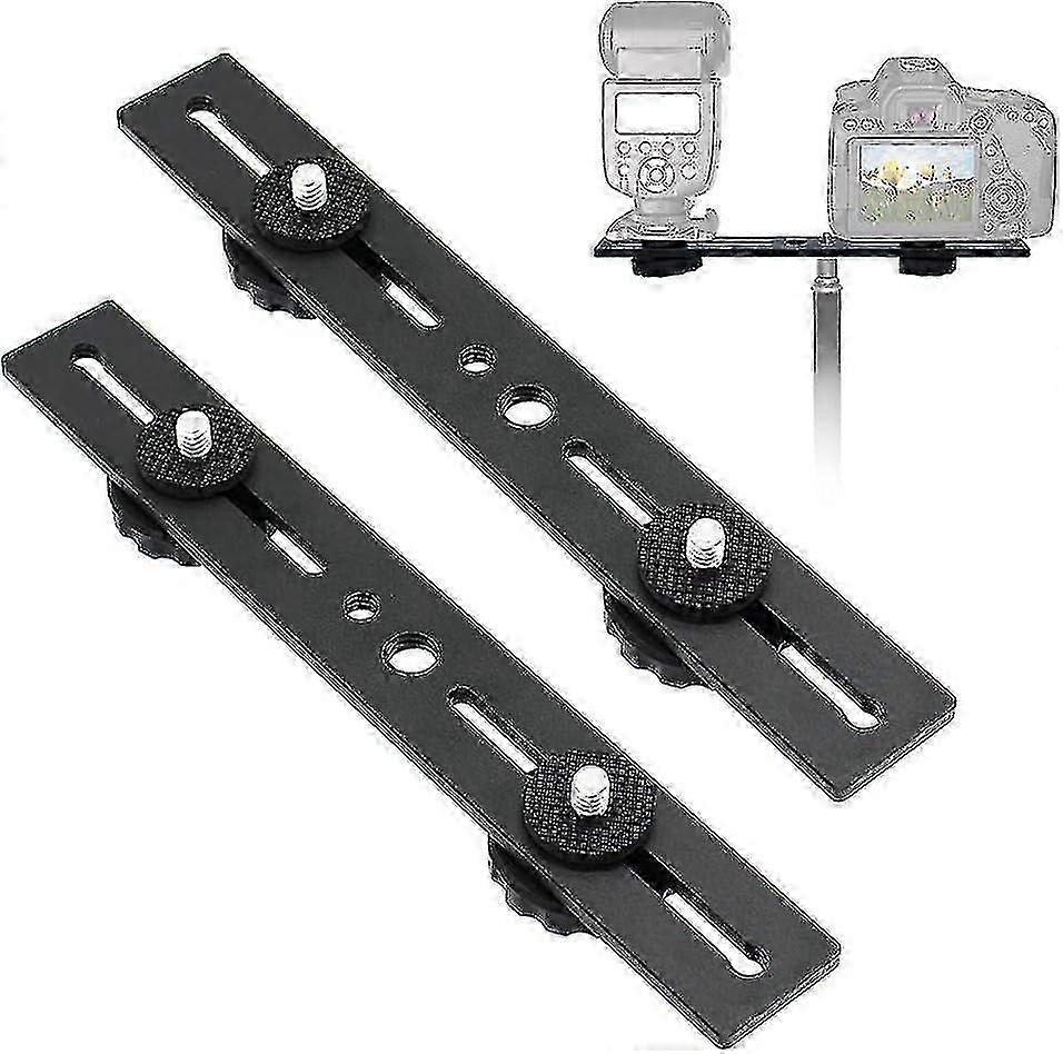Dual Flash Bracket: Camera Tripod Mount,Fro 1/4" Inch