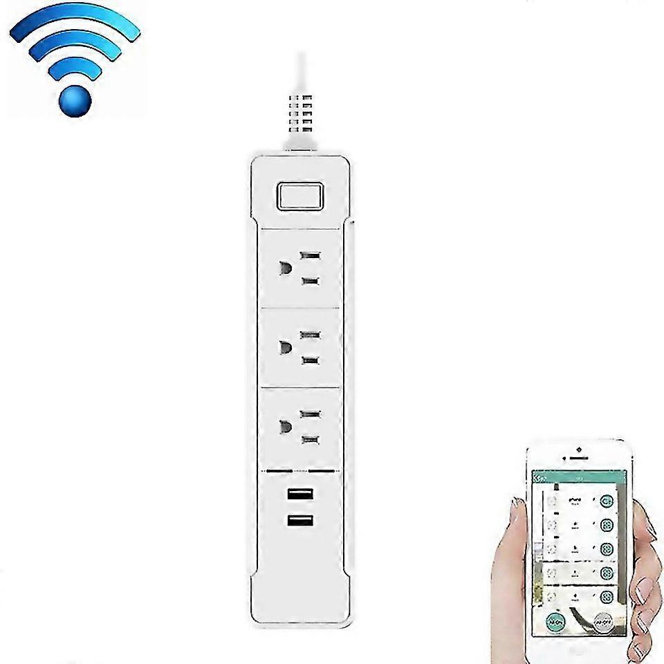 For C198b 2 Usb Ports 3 Us Sockets Wifi Smart Power Plug Socket Compatible With Alexa And Google Hom