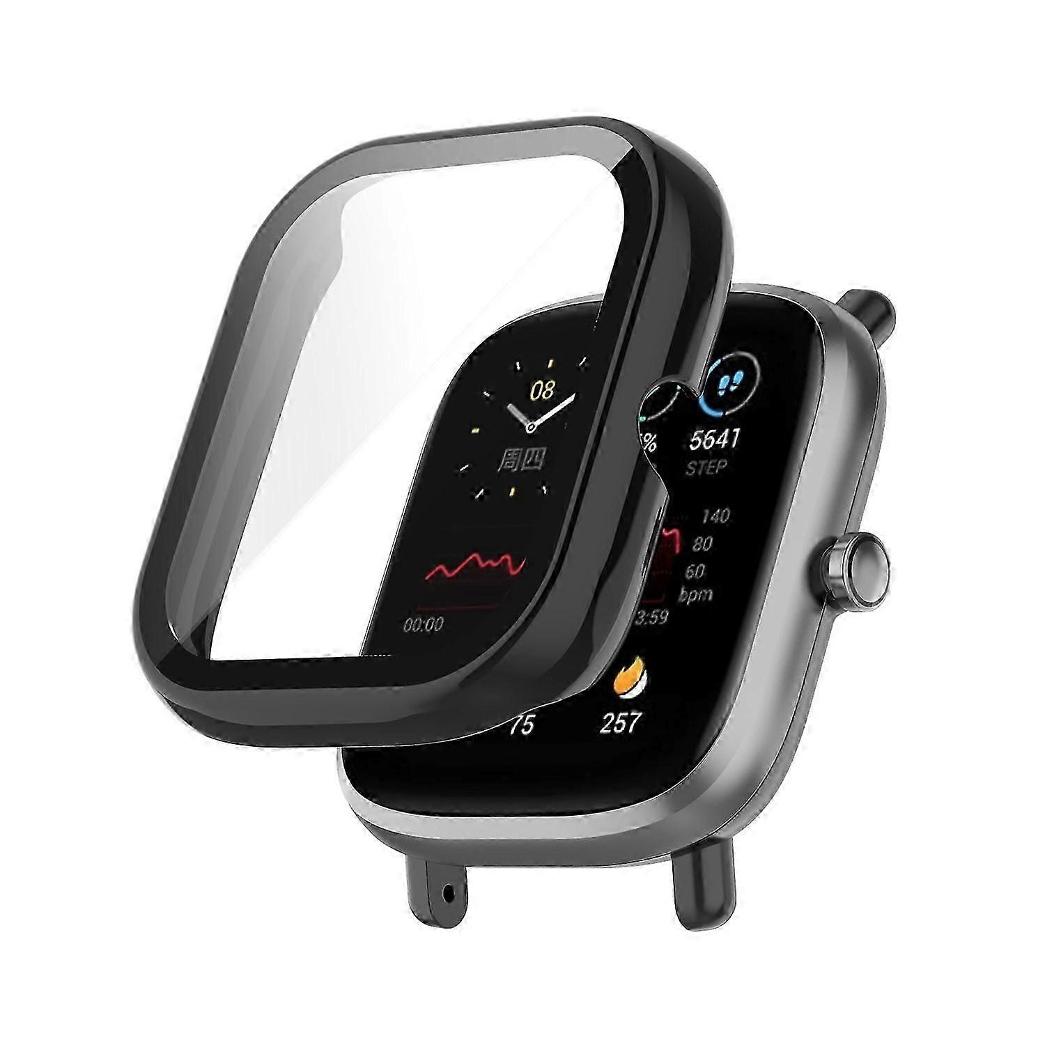 For Amazfit Bip U / Bip U Pro / Pop / Pop Pro PC + Tempered Glass Integrated Protective Watch Case