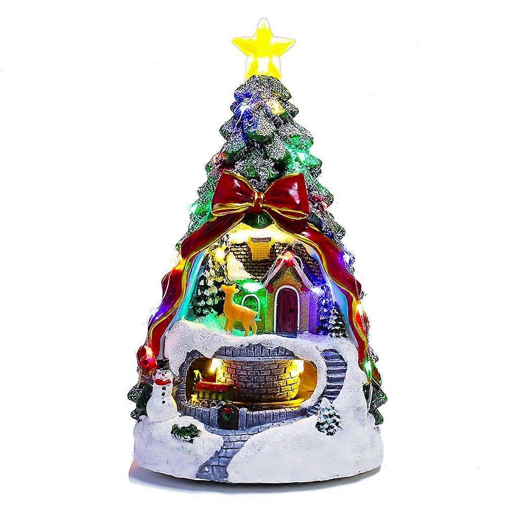 Christmas Tree Light House Music Decoration A