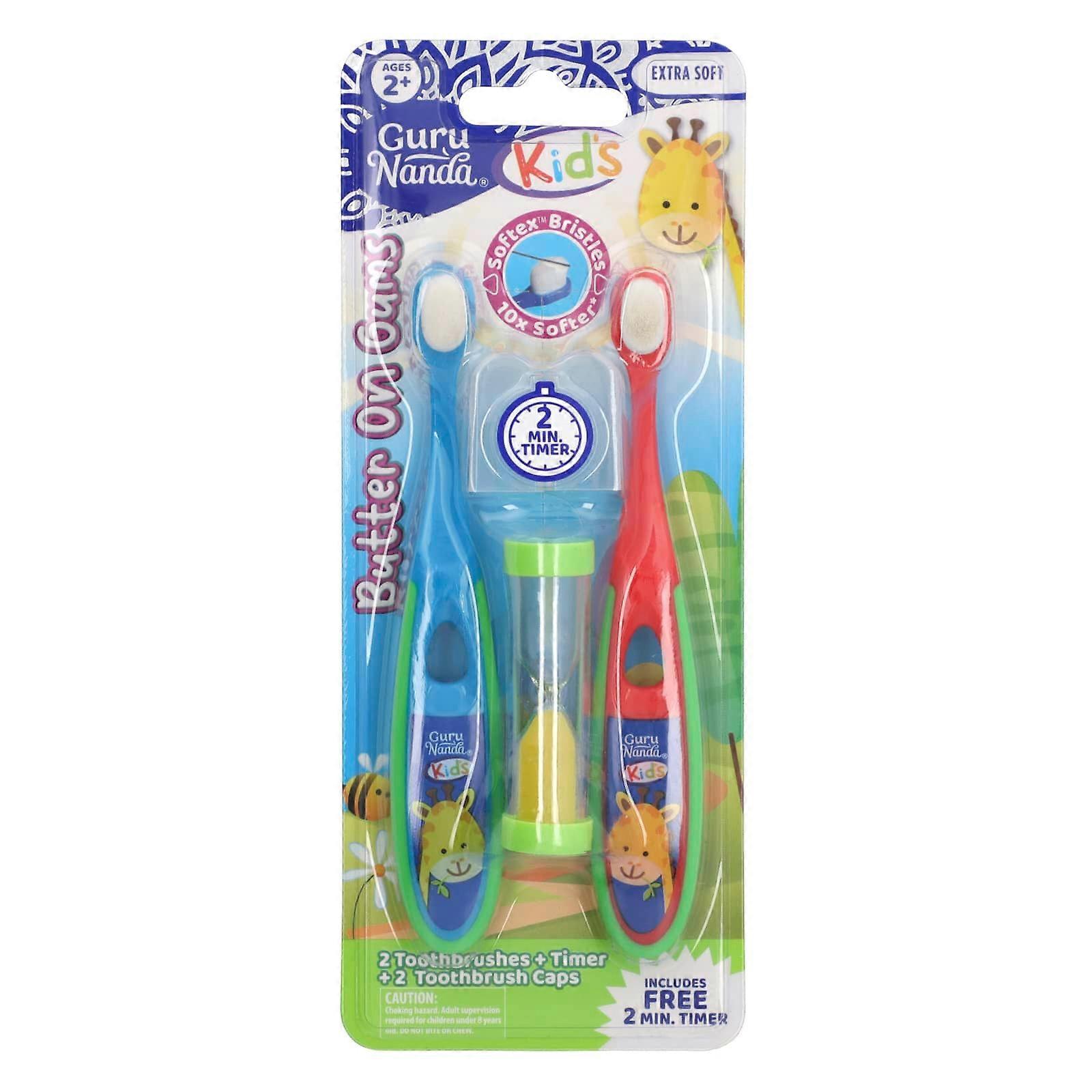Kids, Butter On Gums Toothbrush Set, Extra Soft, Ages 2+, 5 Piece Set