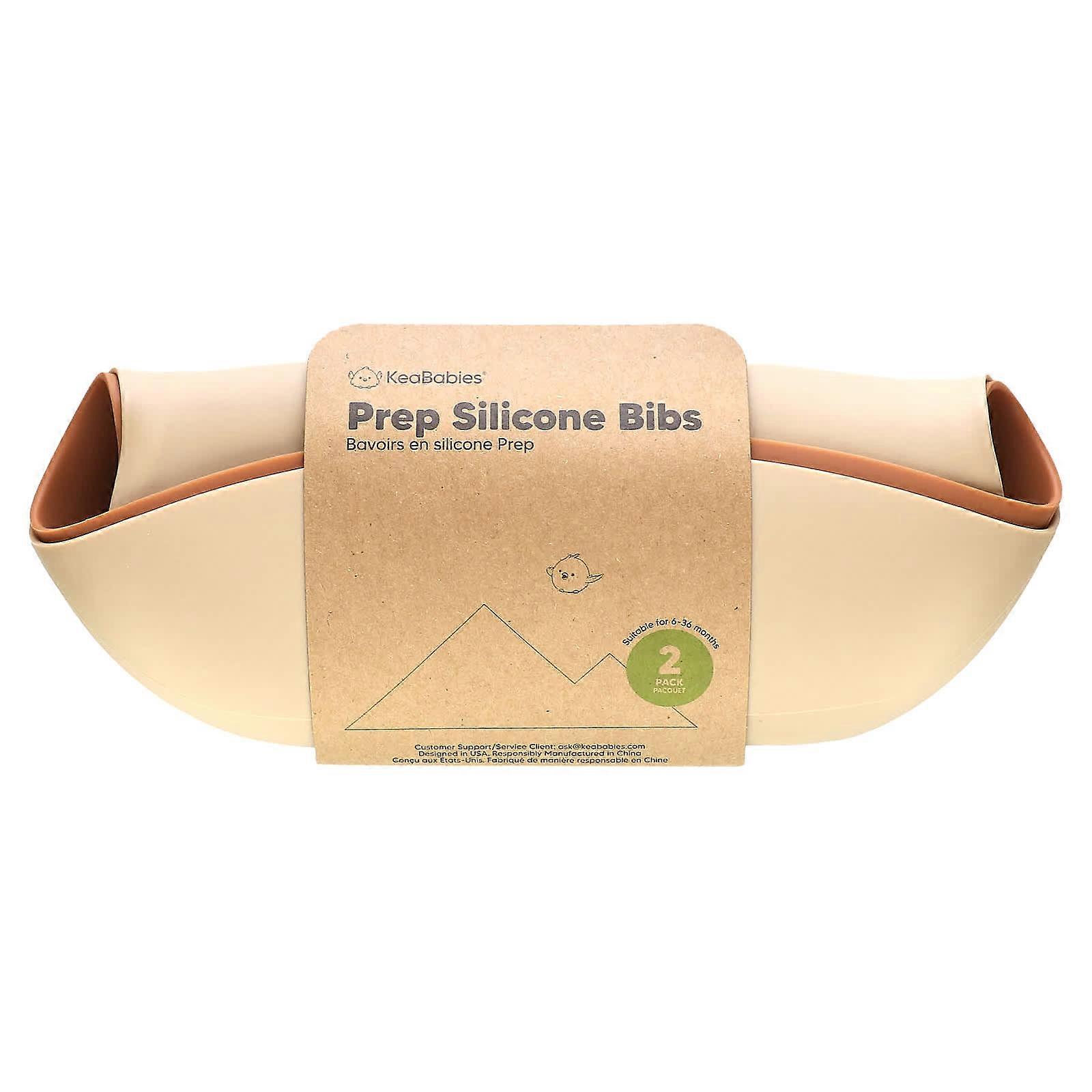 Prep Silicone Bibs, 6-36 Months, Terracotta, 2 Pack