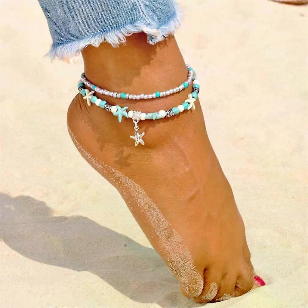 Anklet with pendant, J0162 starfish