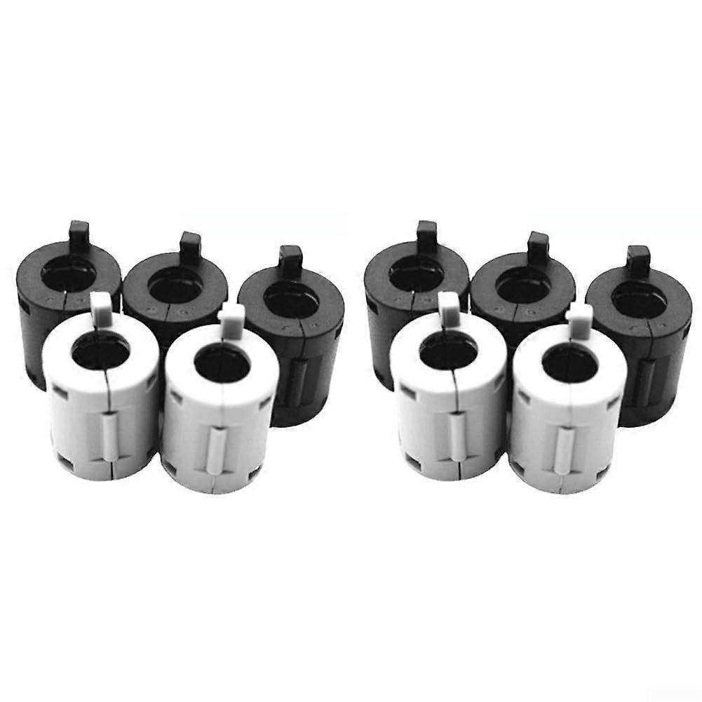 Cable Clamp Ten Pack Ferrite Ring Set For EMI Reduction And Signal Integrity 7mm Gray