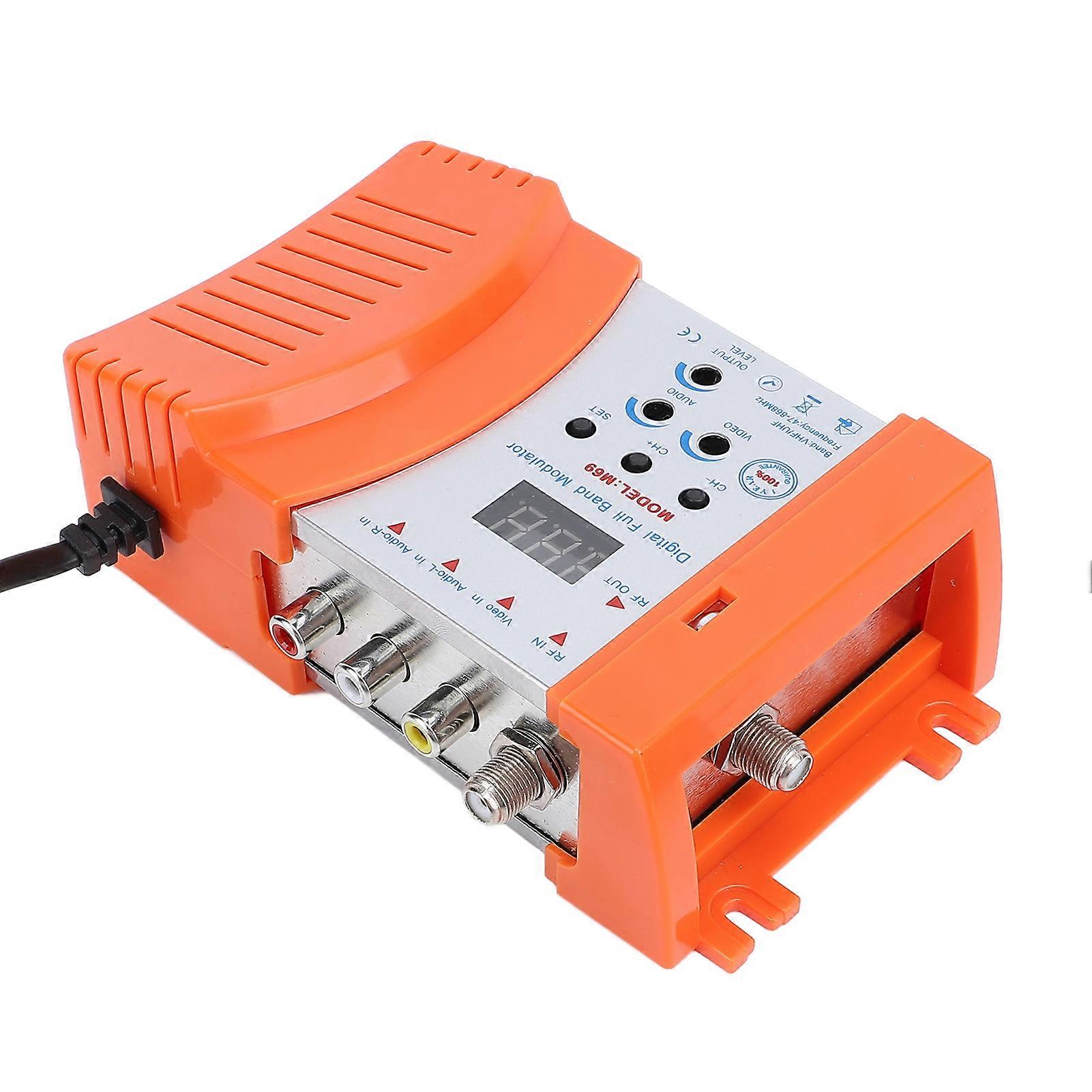 AV to RF Modulator VHF UHF PAL NTSC Sound Video Modulator for Satellite Receivers Cameras Video Game Consoles CCD Cameras EU Plug 220-240V