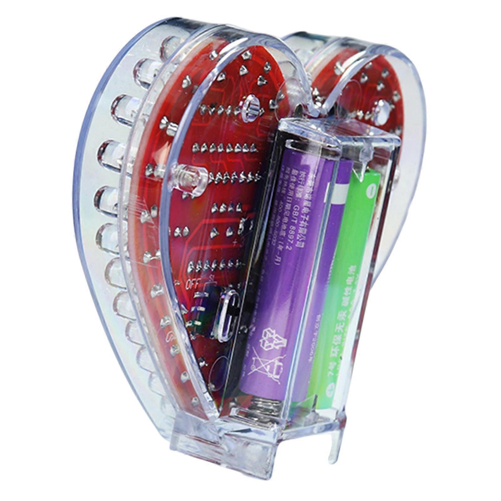 Heart Shaped RGBs LED Soldering Practice Kit DIY Electronics Project For Students STEM Learning And Holiday Gift Multicolor