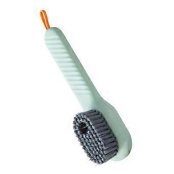 Shoe Scrub Brush with Long Handle and Integrated Soap Storage for Easy Cleaning