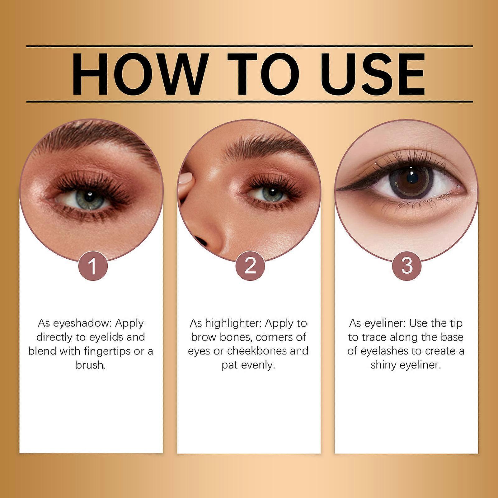 EELHOE Glitter Eyeshadow Stick, Multi-Functional Eyeshadow Highlight Color Easy To Apply And Easy To Smudge Portable Touch Up