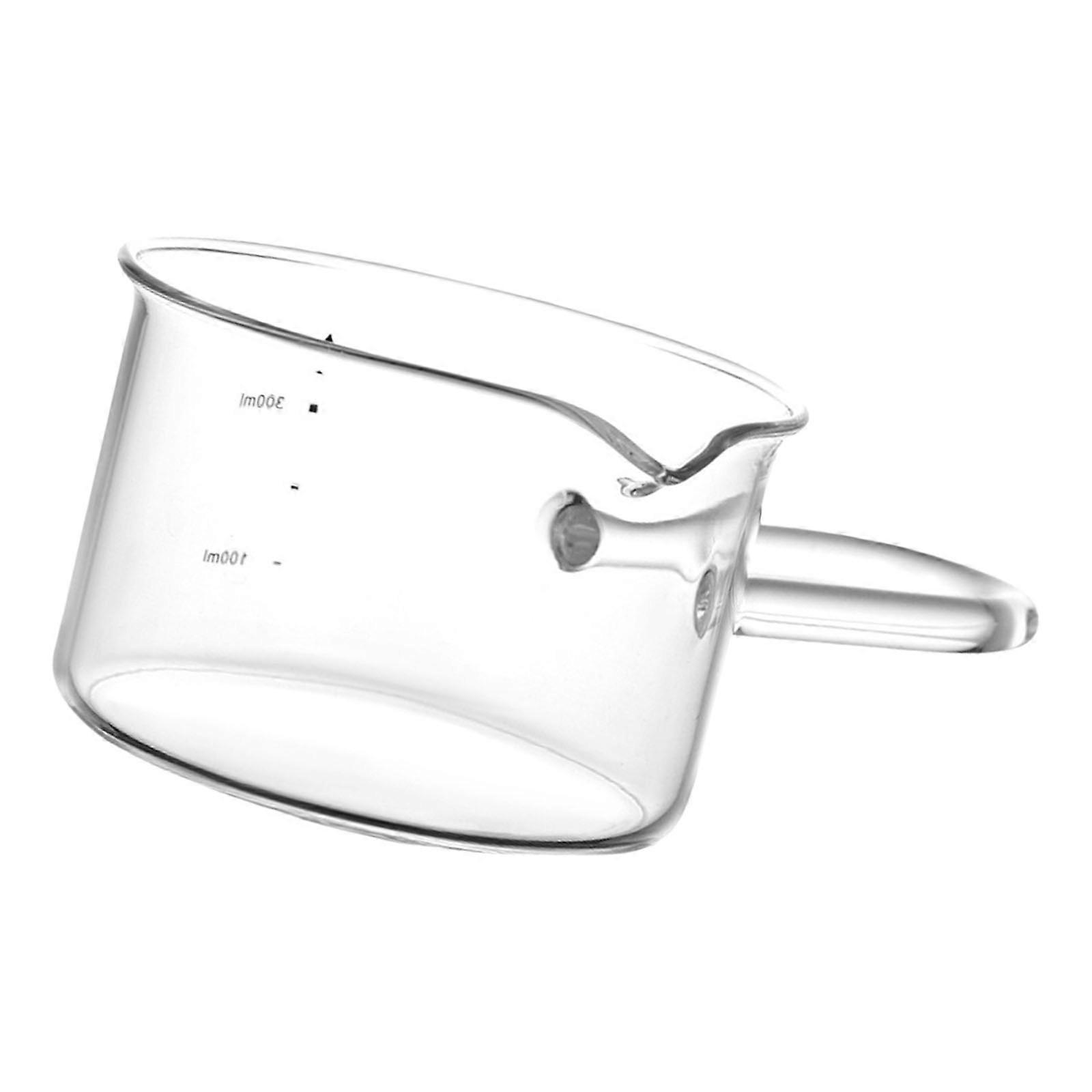 Heatproof Espresso Frothing Cup Measuring Pitcher Borosilicate Glass Double Spouts Dosing Shot Glass for Coffee Multicolor