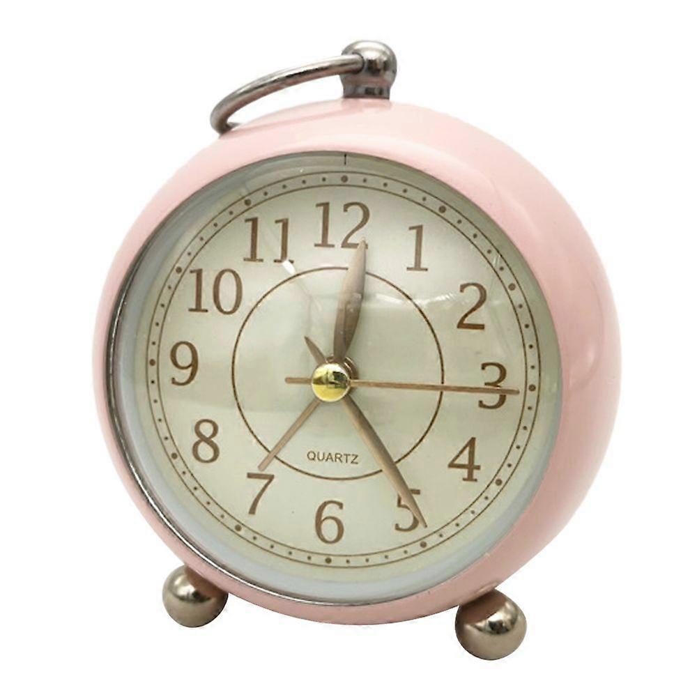 Silent quartz table clock with alarm clock with light pink light