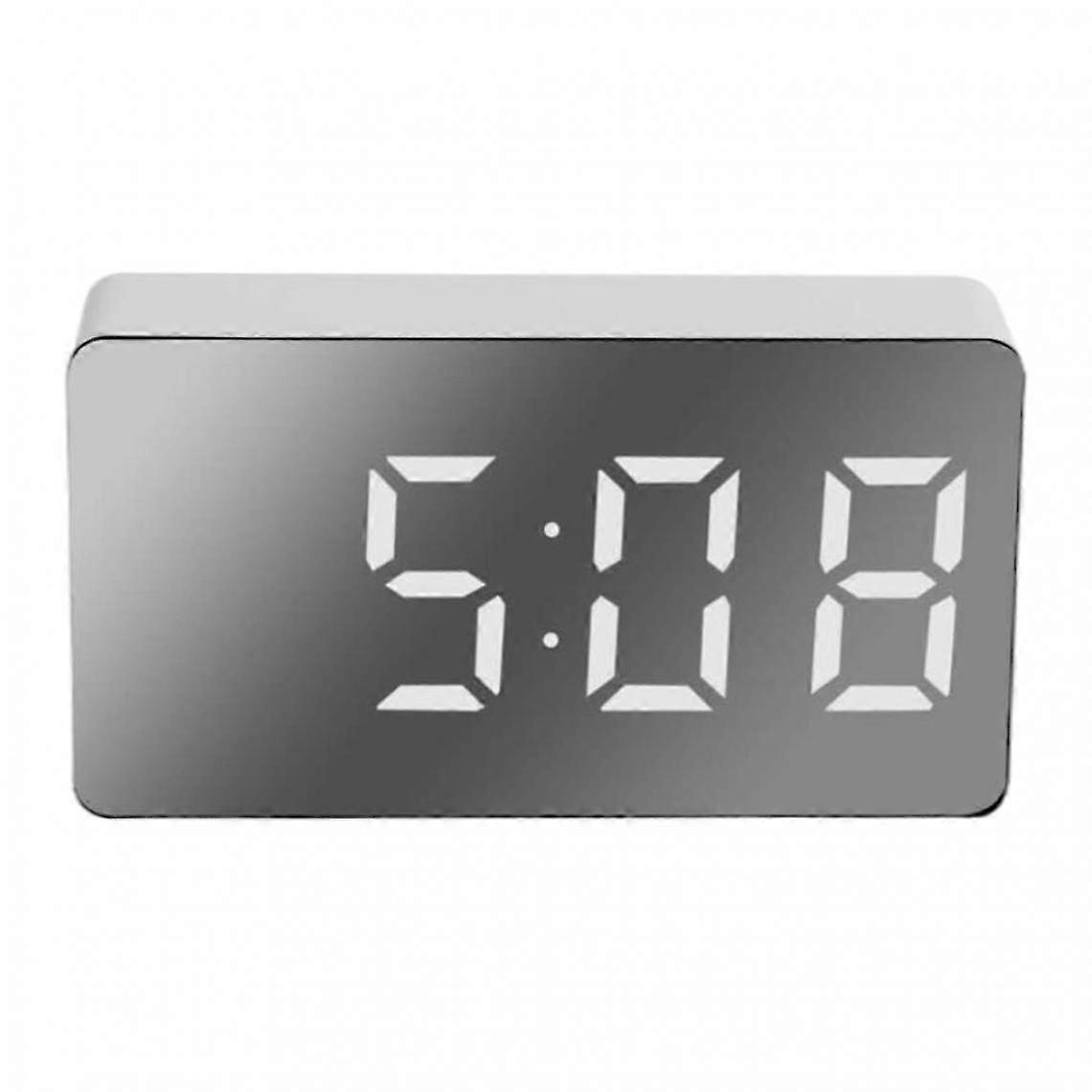 Digital Alarm Clock Mirror LED Display Clock