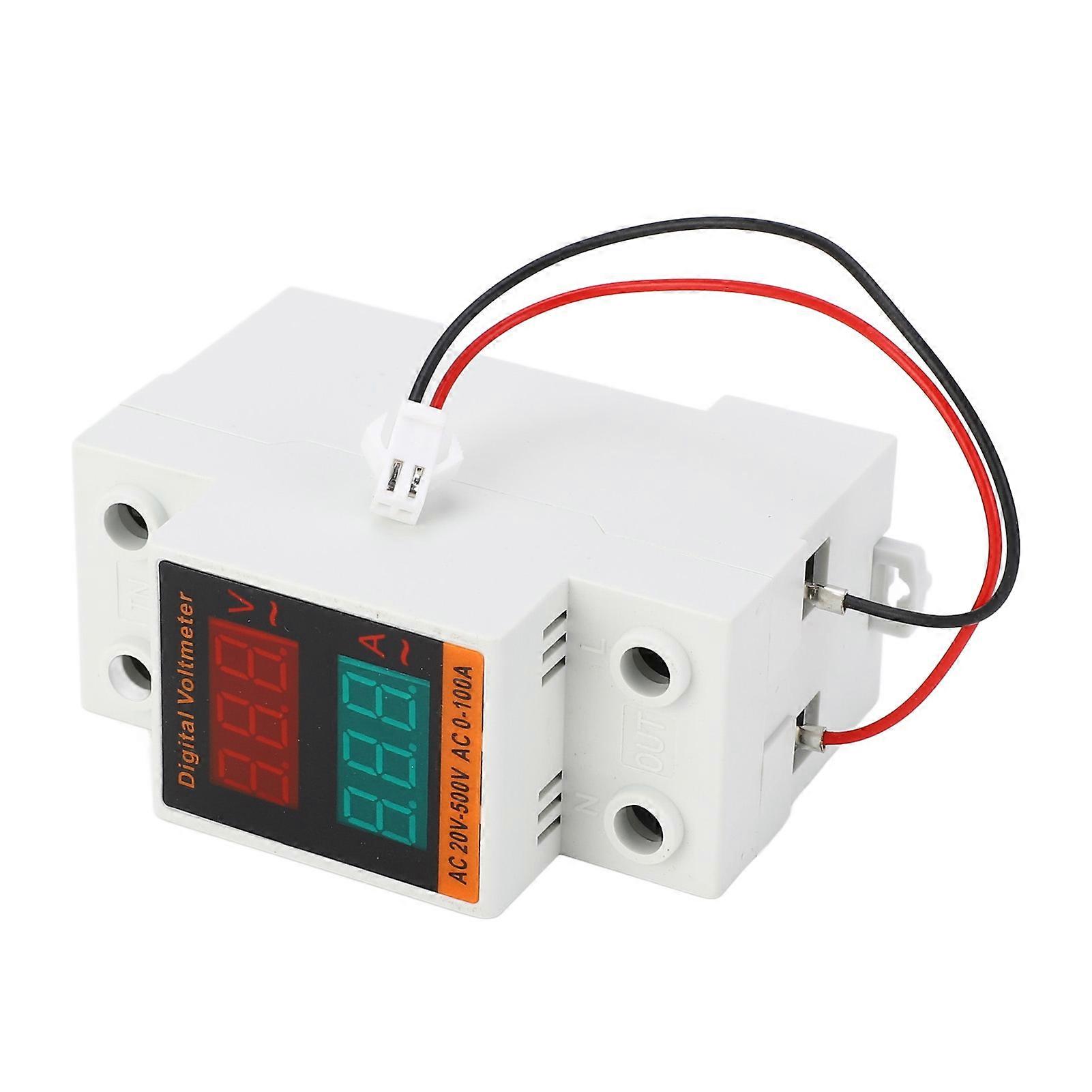 AC20‑500V 0‑100A Voltmeter Ammeter LED Display Rail Type High Accuracy AC Current Voltage Meter