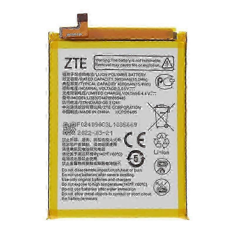 For ZTE Blade A71 3.85V 3900mAh Rechargeable Li-Polymer Assembly Part (Encode: LI3839T44P8H866445)