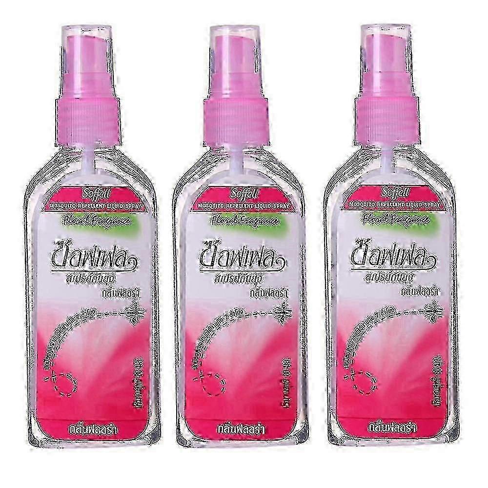 3 Pieces 80ml Mosquito Repellent Spray with Thai Plant Extract - Relieves Swelling & Itching, For Body Use, New Products from Chengdu
