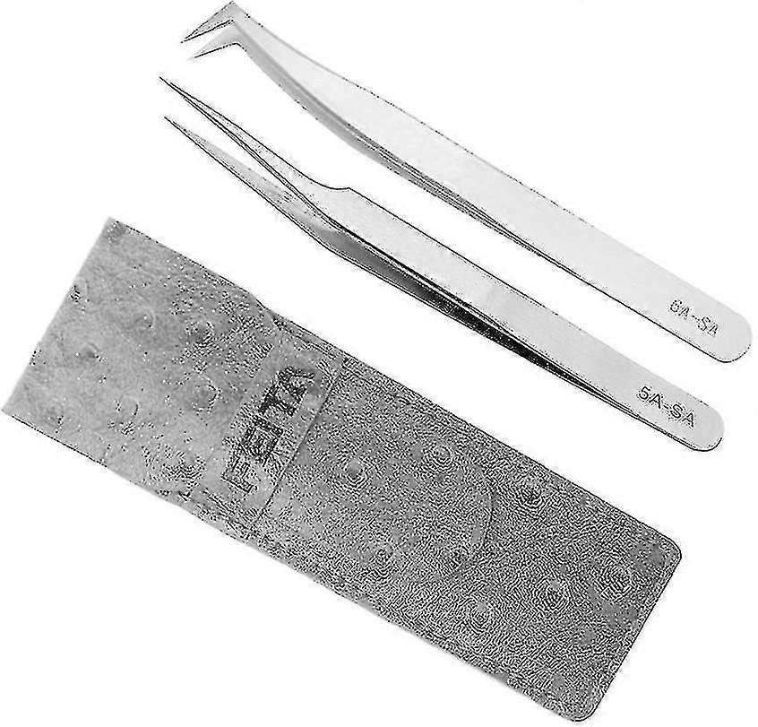Pince à cils Set de 2 Professional Curved And Pointed Stainless St