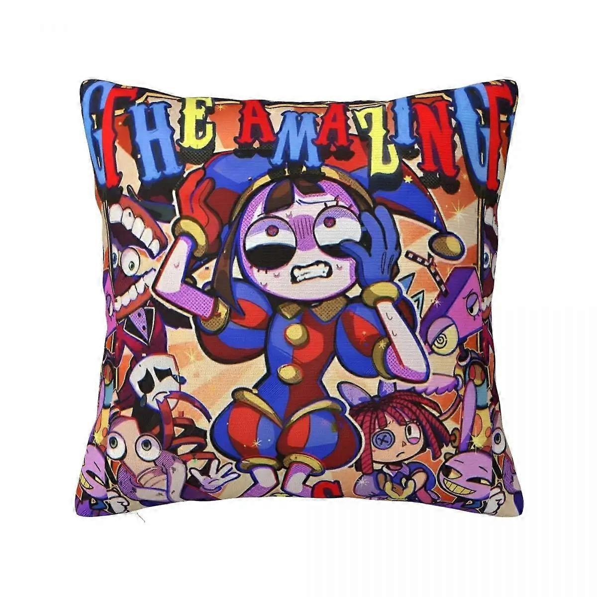 The Amazing Digital Circus Square Pillow Case Polyester Throw Pillow Awesome Cushion Covers