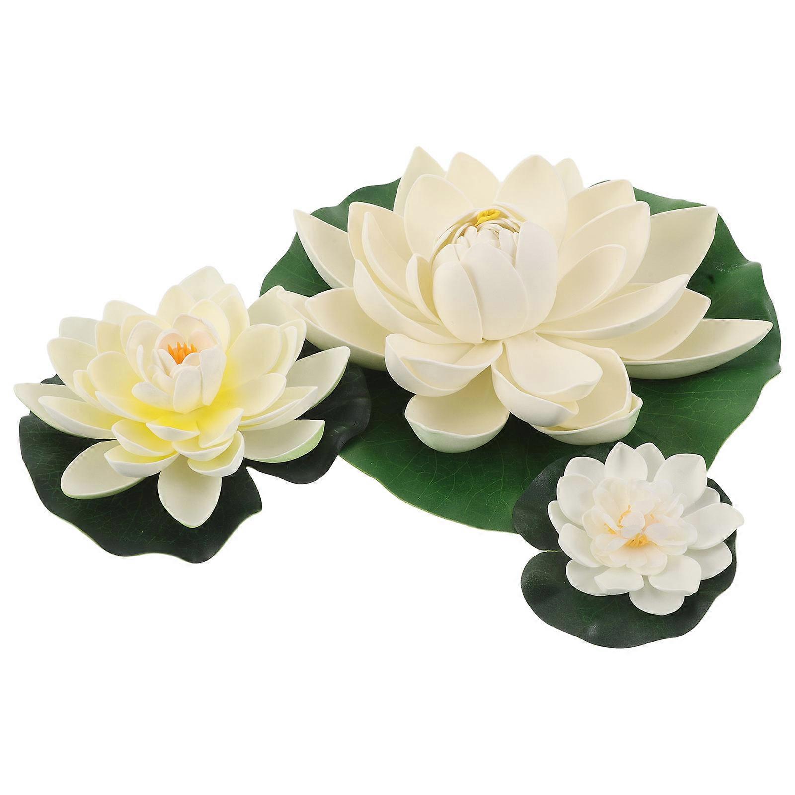Artificial Lotus Flower Decorative 3Pcs Set for Floating Pond Or Pool