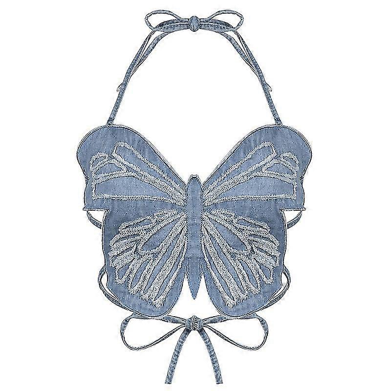 Butterfly Jeans Crop Top
