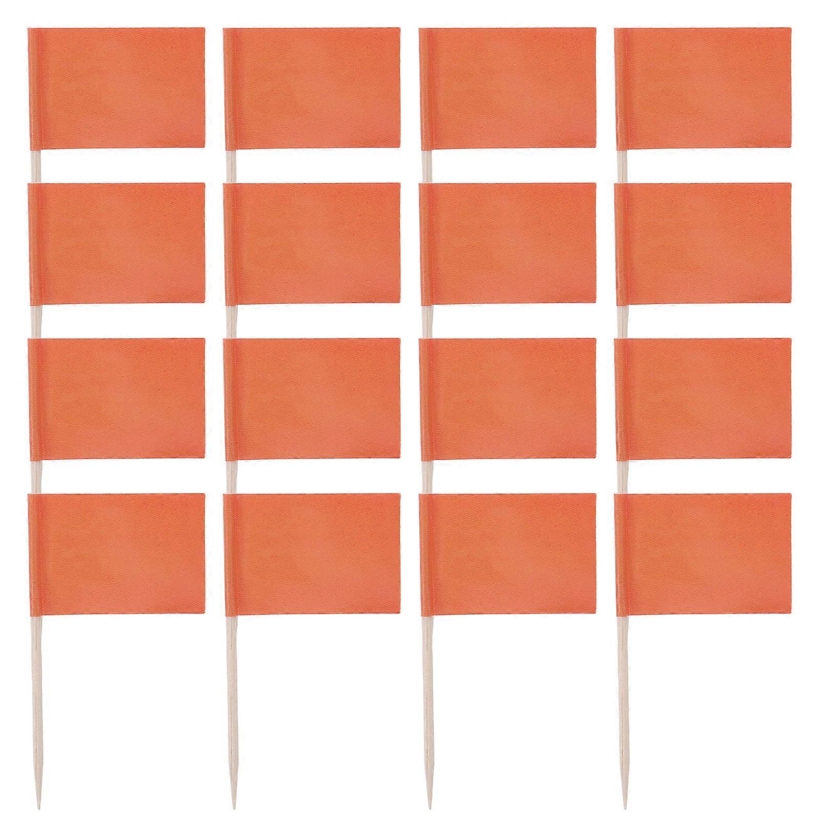 100Pcs Orange Toothpick Flags for Fruit and Cheese Decoration