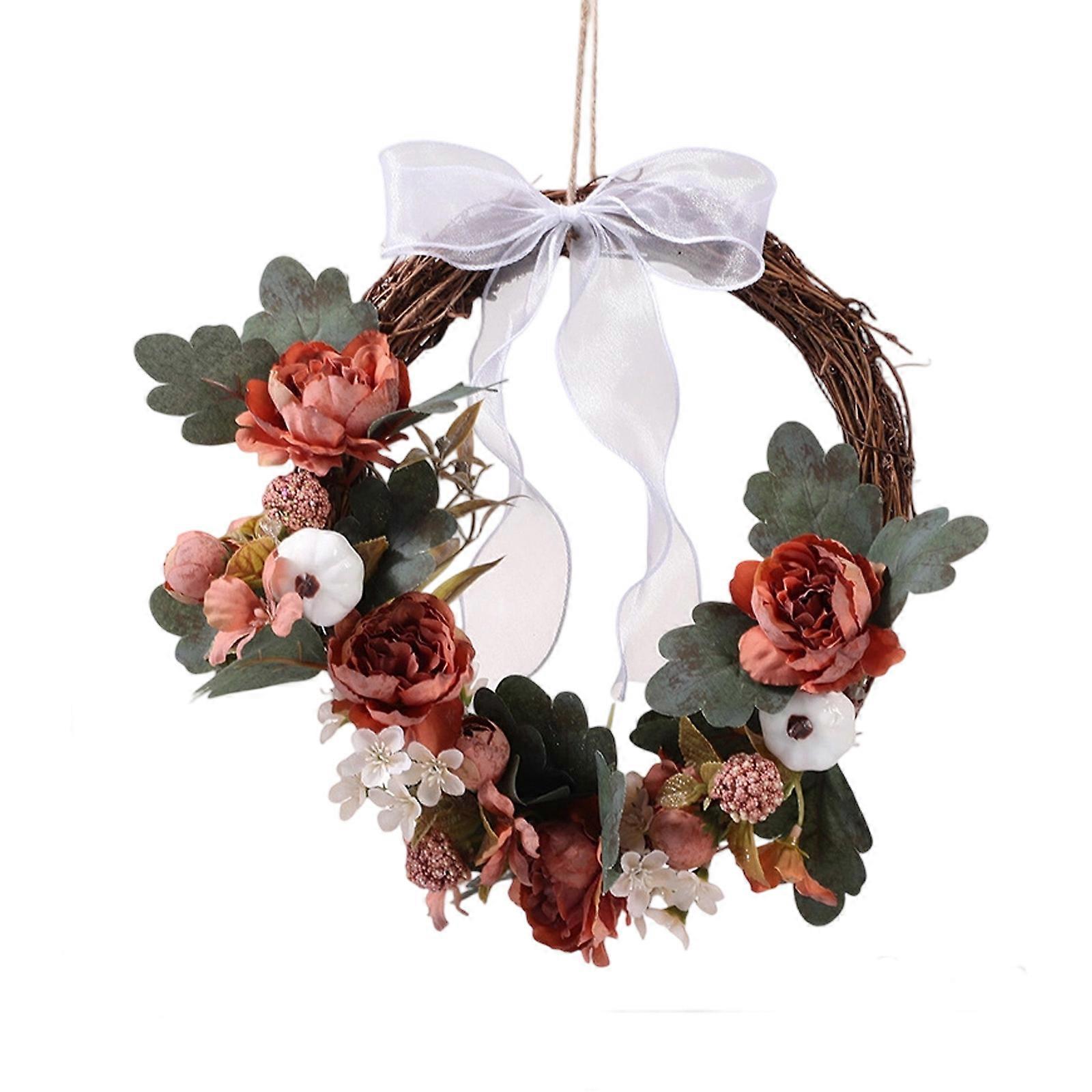 Traditional Artificial Flower Wreath Inside Event Deck Thin Polyester Flexible Plan Multicolor