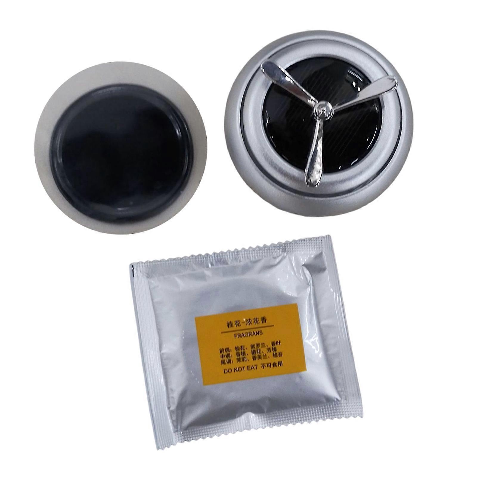 Solar Operated Rotating Vehicle Air Freshener With Natural Fragrances Metal Decors For Automotive Home Use Multicolor