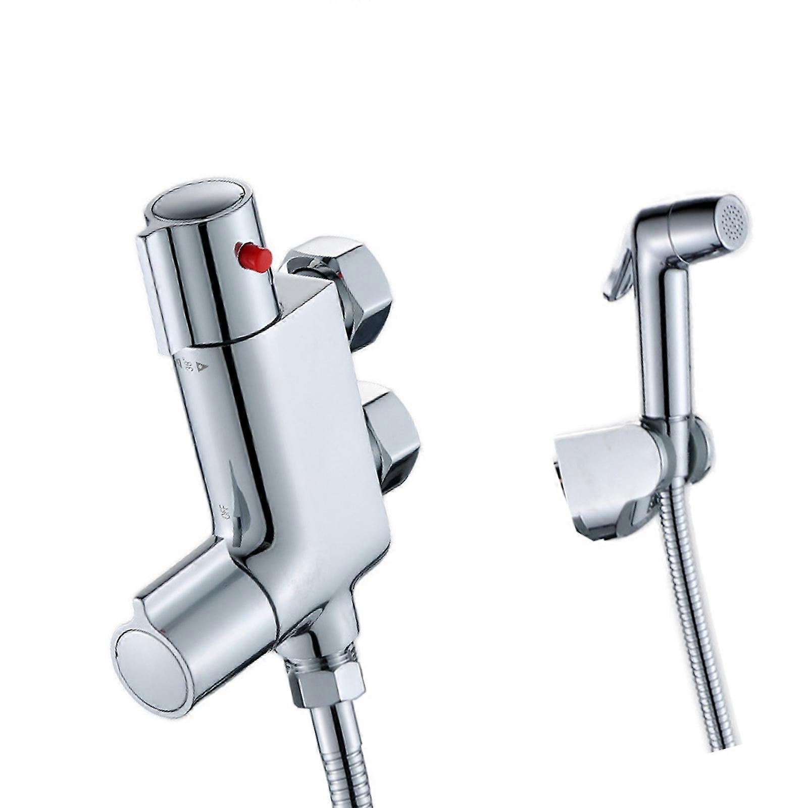 User Friendly Toilet Sprayer Brass Build Temperature Adjustable Nozzle Bidet Cleaning Sprays for Effective Stain Removal Multicolor