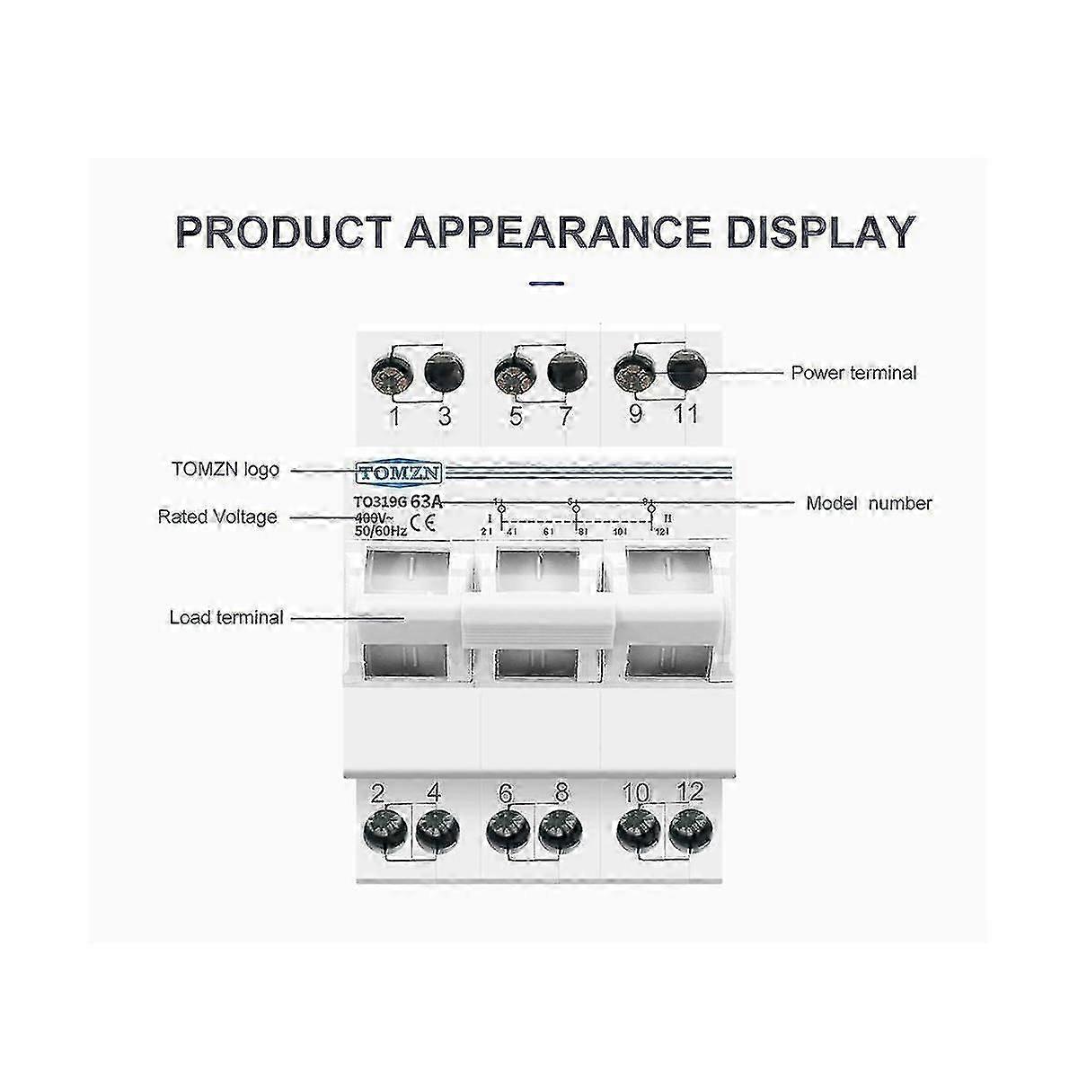 To319g 3p 63a Manual Transfer Isolating Switch Interlock Circuit Breaker