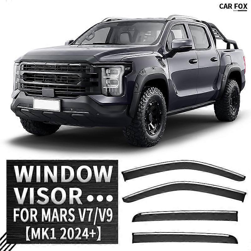 For Foton Mars V7 V9  MK1 2024+ Window Visor Vent Shades Ventvisor Wind Deflectors Visors Rain Guard Shades Visor