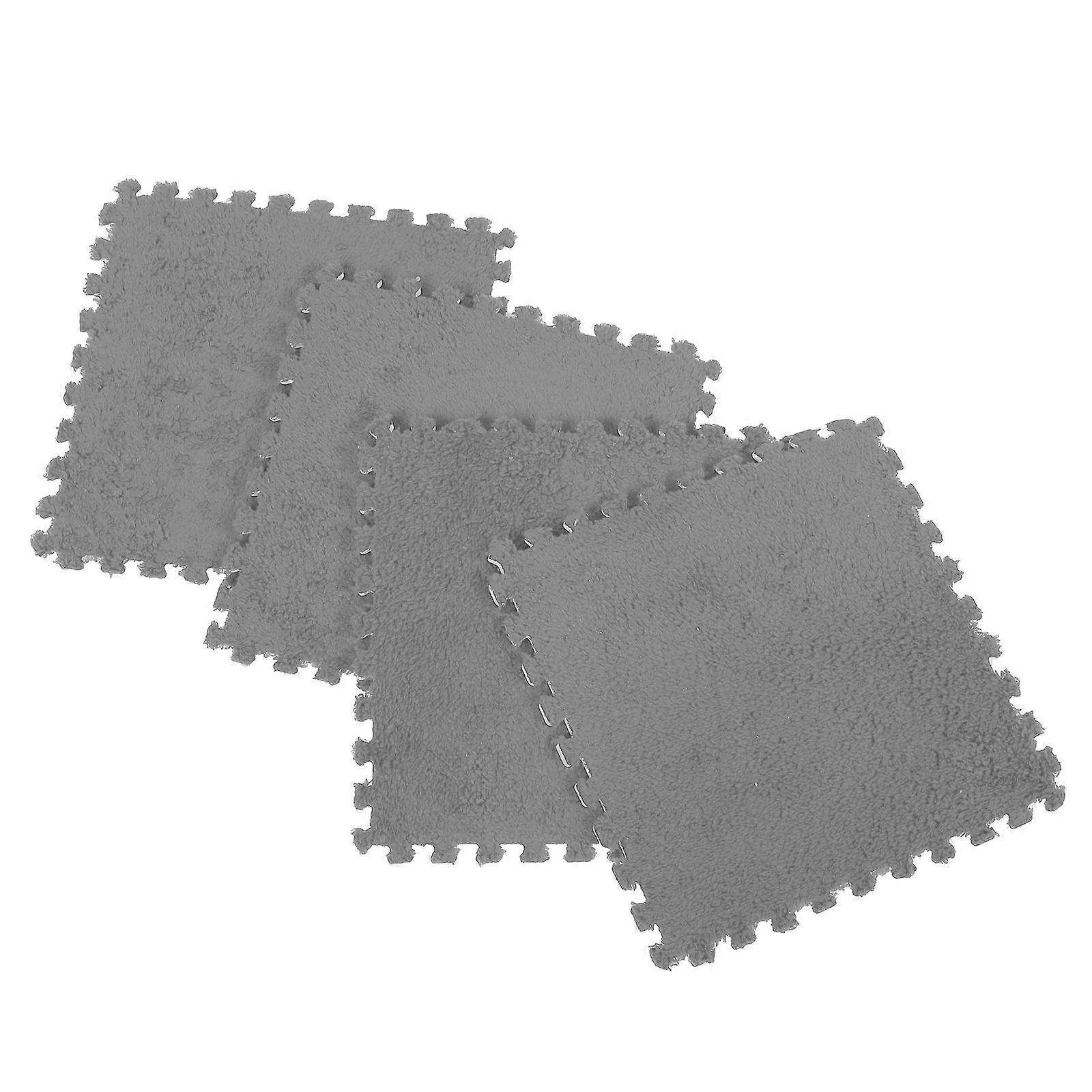 4PCS Plush EVA Mosaic Floor Mat Plush EVA Floor Mat Plush Tatami Use Mat